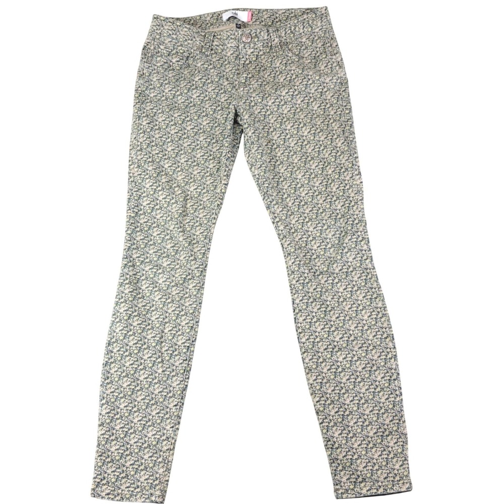 Cabi 4 Multicolor Floral Skinny Jeans Micro Print Tapered Mid Rise Casual Pants